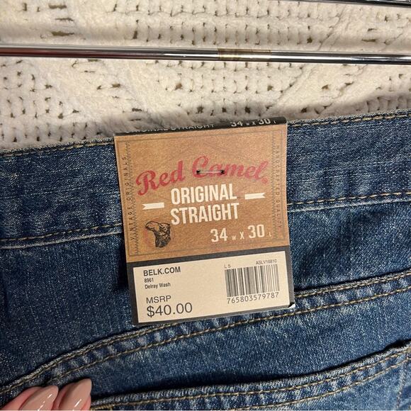 NWT RED CAMEL | Blue Medium Wash "Original Straight" Mid Rise Jeans | Bottom - Picture 7 of 8